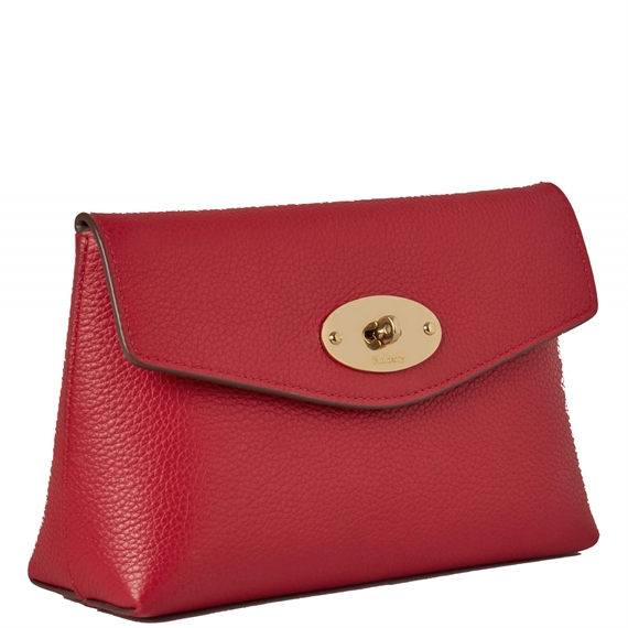 Mulberry Darley Cosmetic Pouch Scarlet Red Small Classic Grain